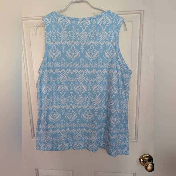 Coral Bay Women's Blue Patterned Tank Top Size Large (EUC) - Picture 7 of 8
